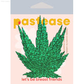 Leaf: Glittering Green Pot Leaves Nipple Pasties By Pastease®